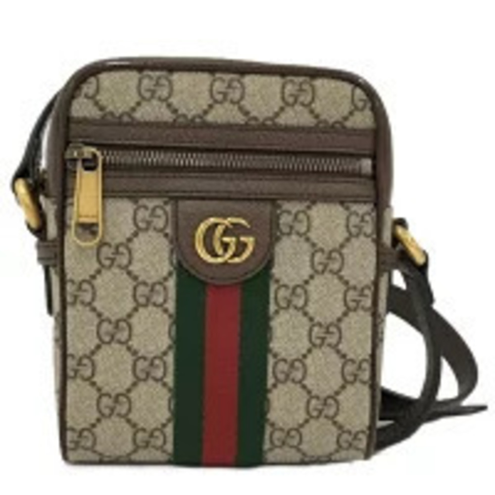 Gucci Ophidia GG Supreme Shoulder Bag Beige Cream Brown